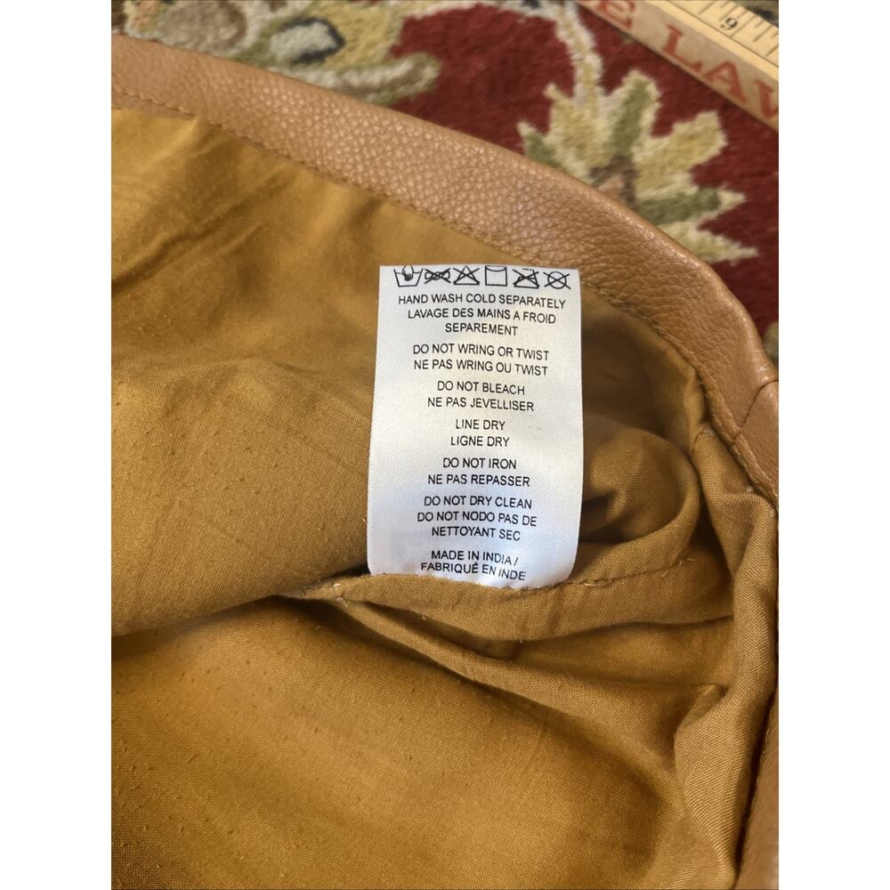 Free People 8 M Faux Vegan Leather Mini Skirt Camel Brown Boho Indie Festival - Picture 10 of 10